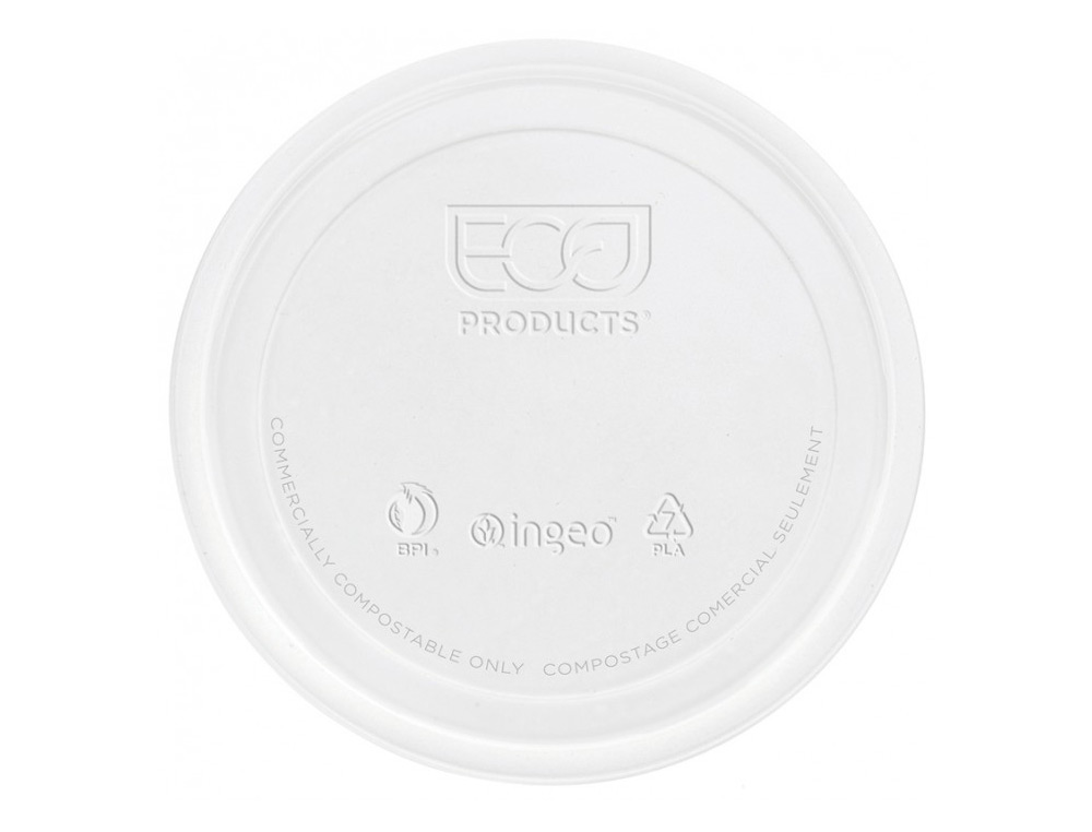 BLANCA - Tapa de plastico biodegradable para vaso de 290 cc paquete de 100 unidades (Ref. 102846)