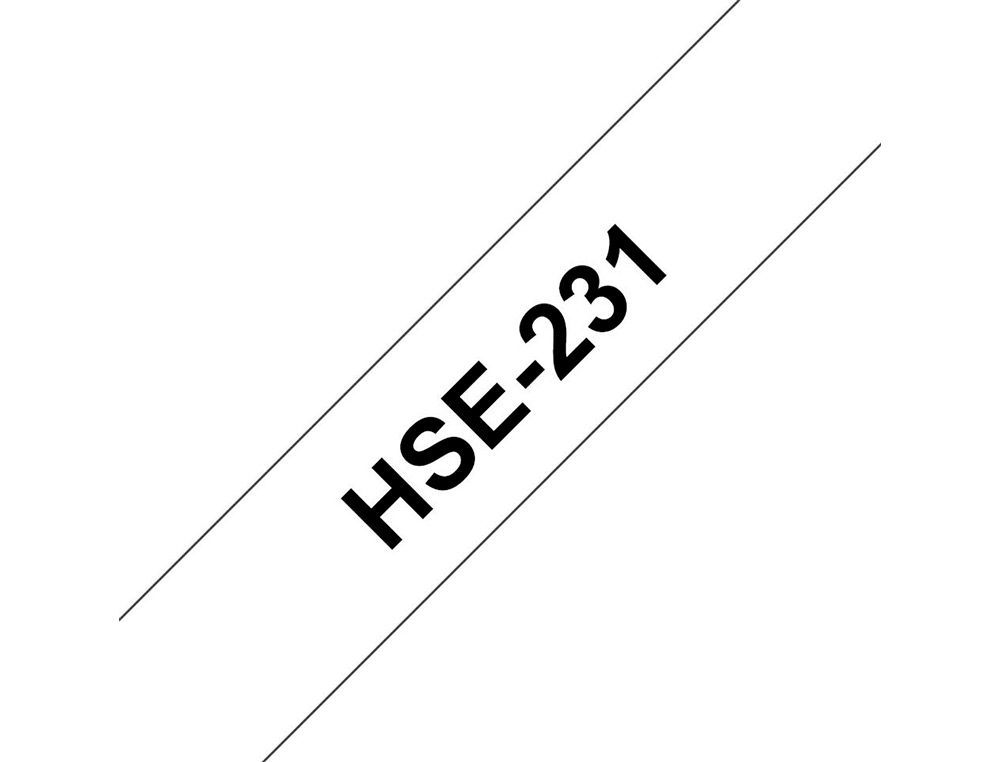 BROTHER - Cinta hse 231 termoretractible 11,7 mm negro/blanco (Ref. HSE231)