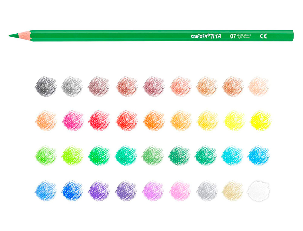 CARIOCA - Lapices de colores tita mina 3 mm tubo metal 36 colores surtidos + sacapuntas (Ref. 43342)