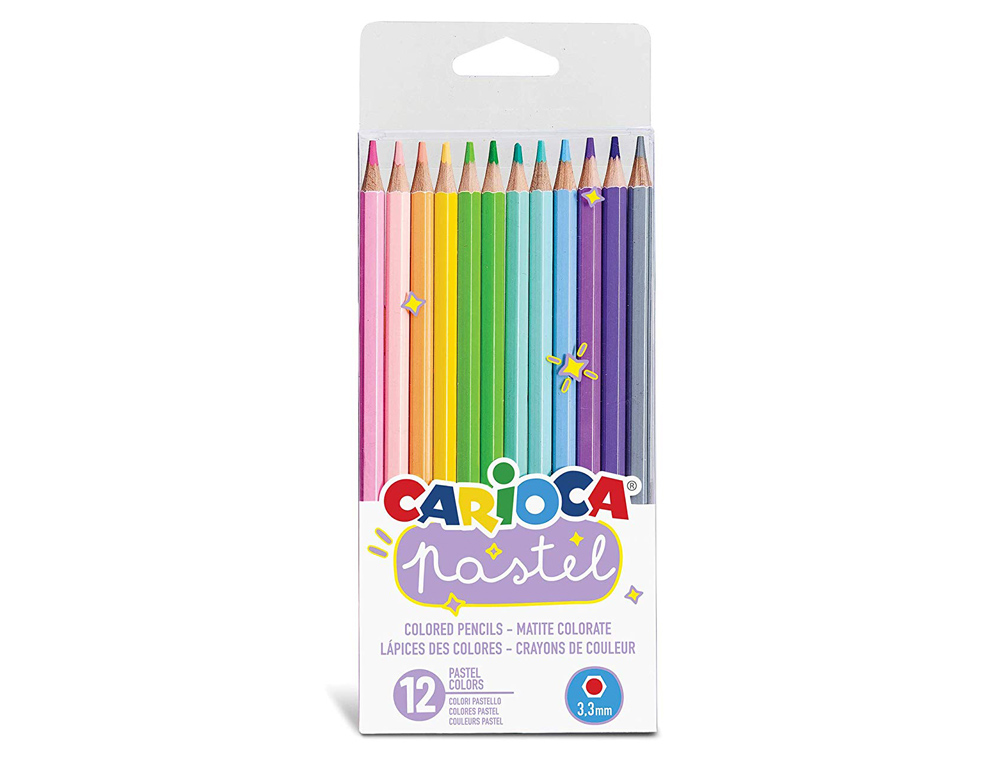 CARIOCA - Lapices pastel blister de 12 colores surtidos (Ref. 43034)