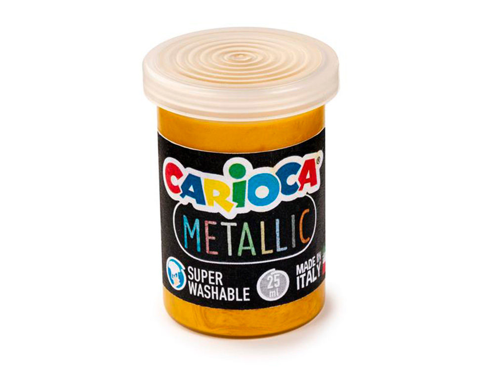CARIOCA - Tempera escolar metallic bote 25 ml caja de 6 colores surtidos (Ref. KO026)