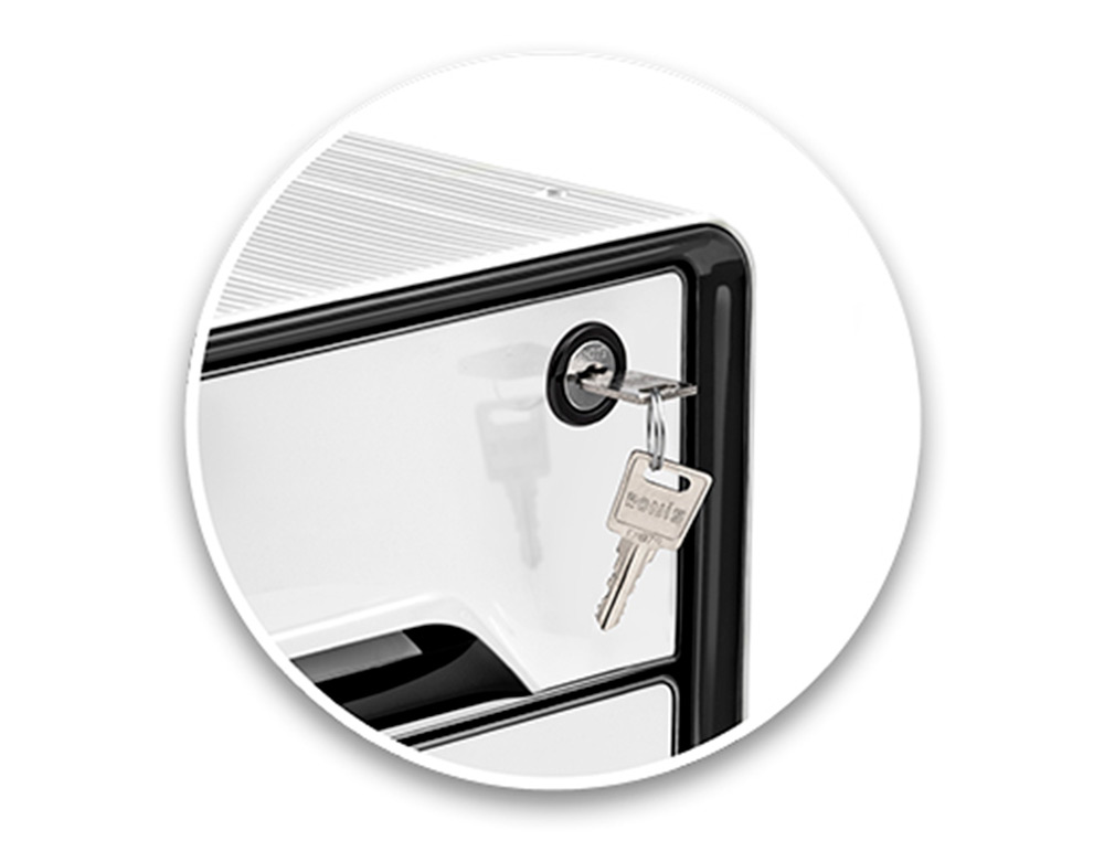 CEP - Fichero cajones de sobremesa smoove secure con cerradura 4 cajones color blanco/negro 288x360x270 mm (Ref. 1073110511)