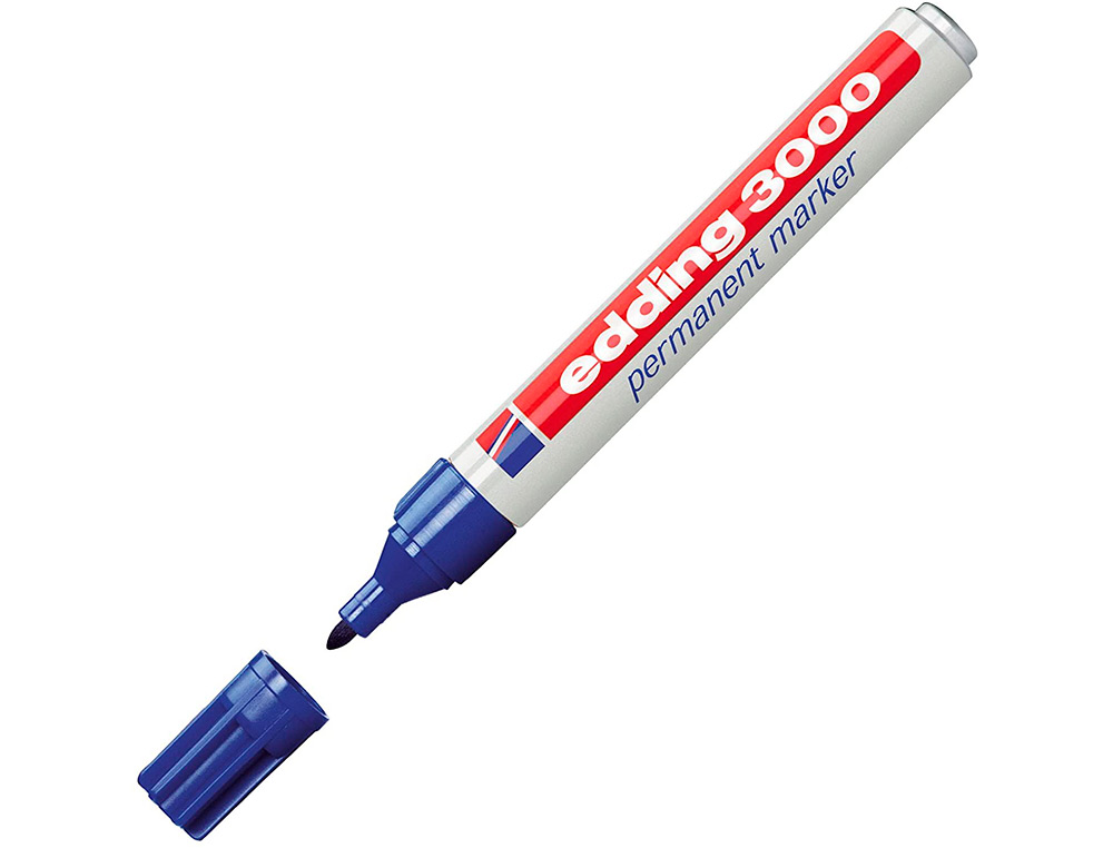 EDDING - Rotulador marcador permanente 3000 azul n.3 punta redonda 1,5-3 mm blister de 1 unidad (Ref. E-3000/1-03)