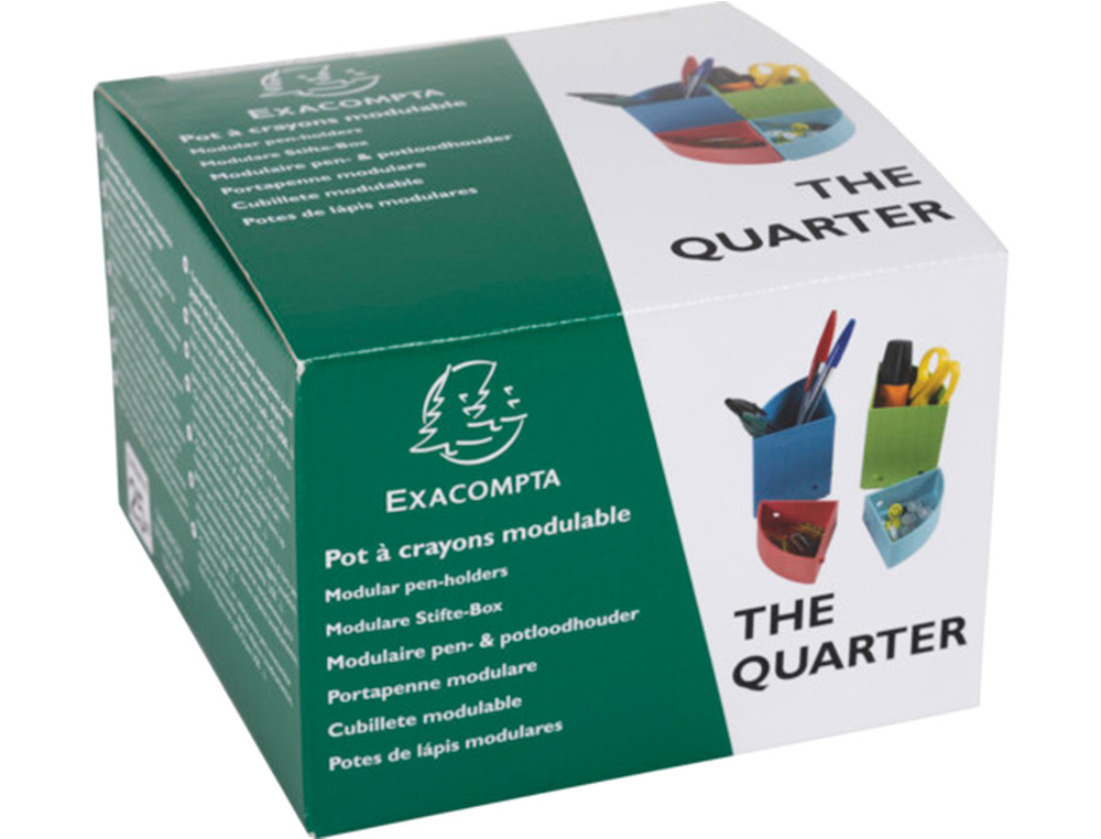 EXACOMPTA - Cubilete portalapices aquarel the quarter modulable colores pastel 120x120x83 mm (Ref. 682296D)