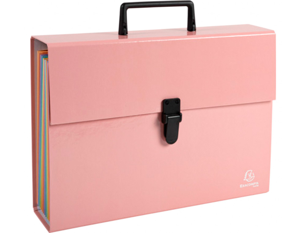 EXACOMPTA - Maletin aquarel con fuelle carton forrado 18 departamentos colores surtidos (Ref. 56760E)