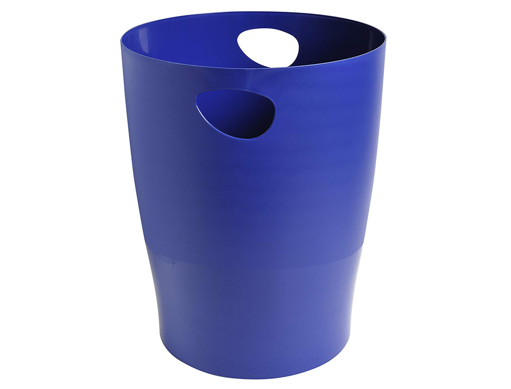 EXACOMPTA - Papelera plastico ecoblack azul 15 litros (Ref. 453104D)
