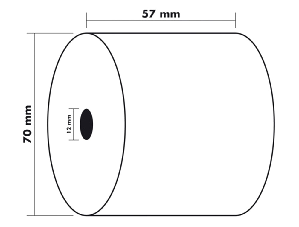 EXACOMPTA - Rollo sumadora electro offset 57 mm x 70 mm 60 g/m2 (Ref. 40512E)