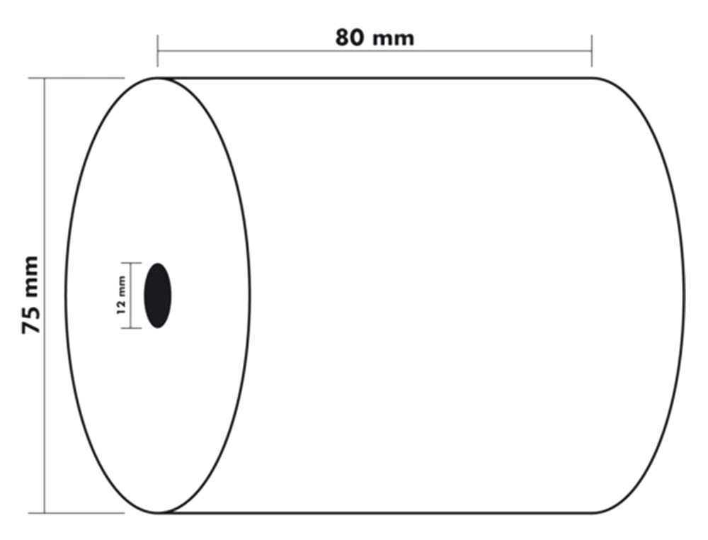 EXACOMPTA - Rollo sumadora termico 80 mm x 80 mm 44 g/m2 (Ref. 44829E)