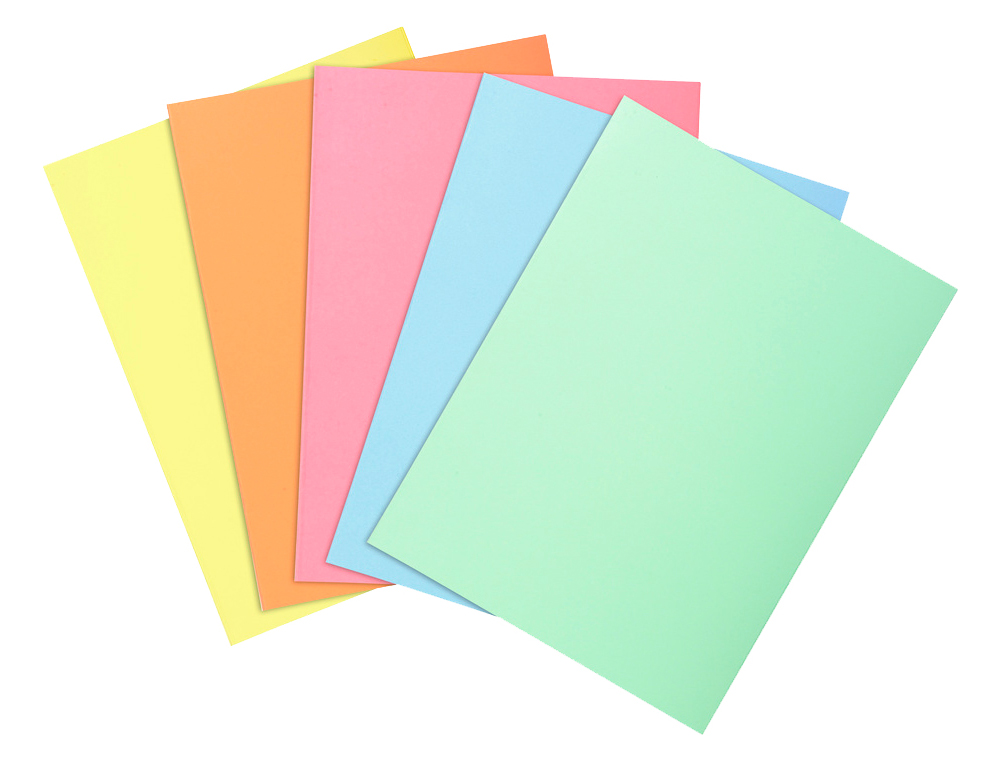 EXACOMPTA - Subcarpeta cartulina din A4 paquete de 100 unidades colores pastel surtidos 60 gr (Ref. 850100E)