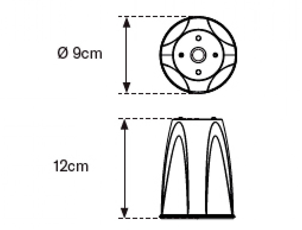 FARU - Adaptador para cono rojo alto 120 mm diametro 90 mm (Ref. D196RJ)