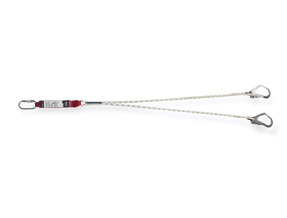 FARU - Anticaidas elastica bw200 con absorbedor de energia doble cuerda mosqueton doble gancho 50 mm (Ref. C7210)