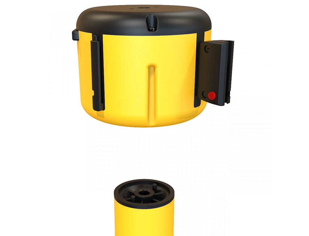 FARU - Cinta portatil retractil plastificada amarilla/negra longitud 9 mt (Ref. D190AN)