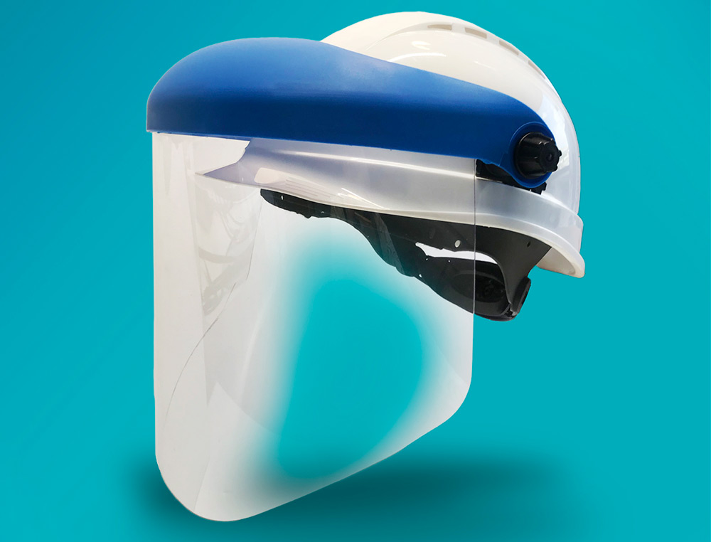 FARU - Pantalla para casco a20c con visera y protector barbilla azul 200x300 mm (Ref. A20C-AZ)
