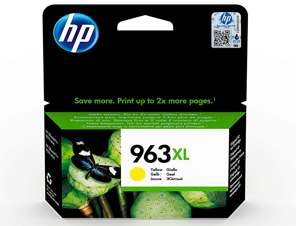 HP - Ink-jet 963 xl officejet pro 9010 / 9020 / 9022 / 9023 / 9025 amarillo 1600 paginas (Ref. 3JA29AE)