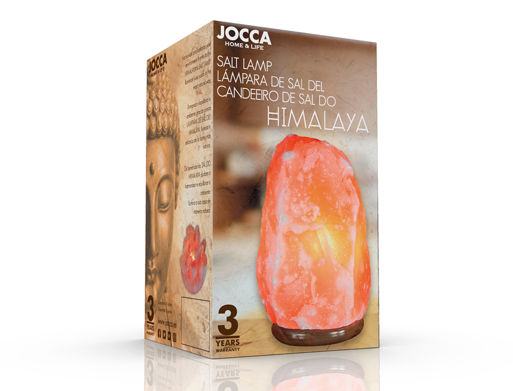 JOCCA - Lampara de sal con base de madera 220-240v 1,85 kg 220x130x130 mm (Ref. 2254C)