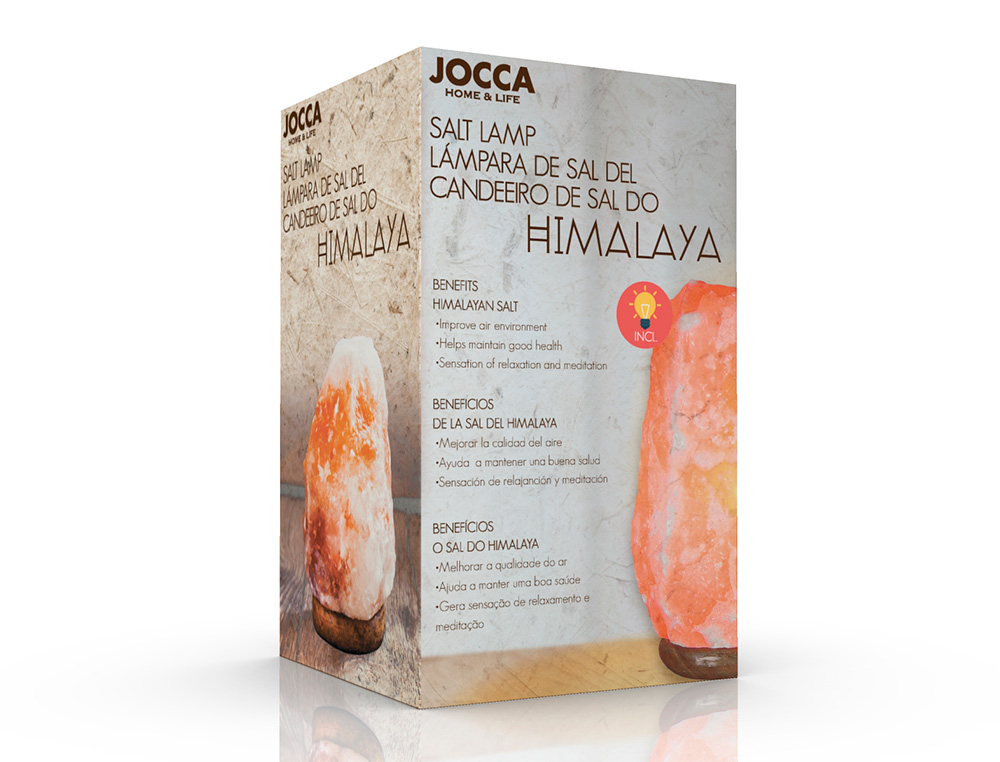 JOCCA - Lampara de sal con base de madera 220-240v 1,85 kg 220x130x130 mm (Ref. 2254C)