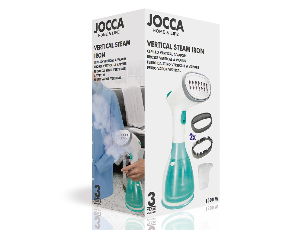JOCCA - Plancha cepillo a vapor vertical sistema antigoteo 1500w deposito 280 ml 290x170x120 mm (Ref. 5926)