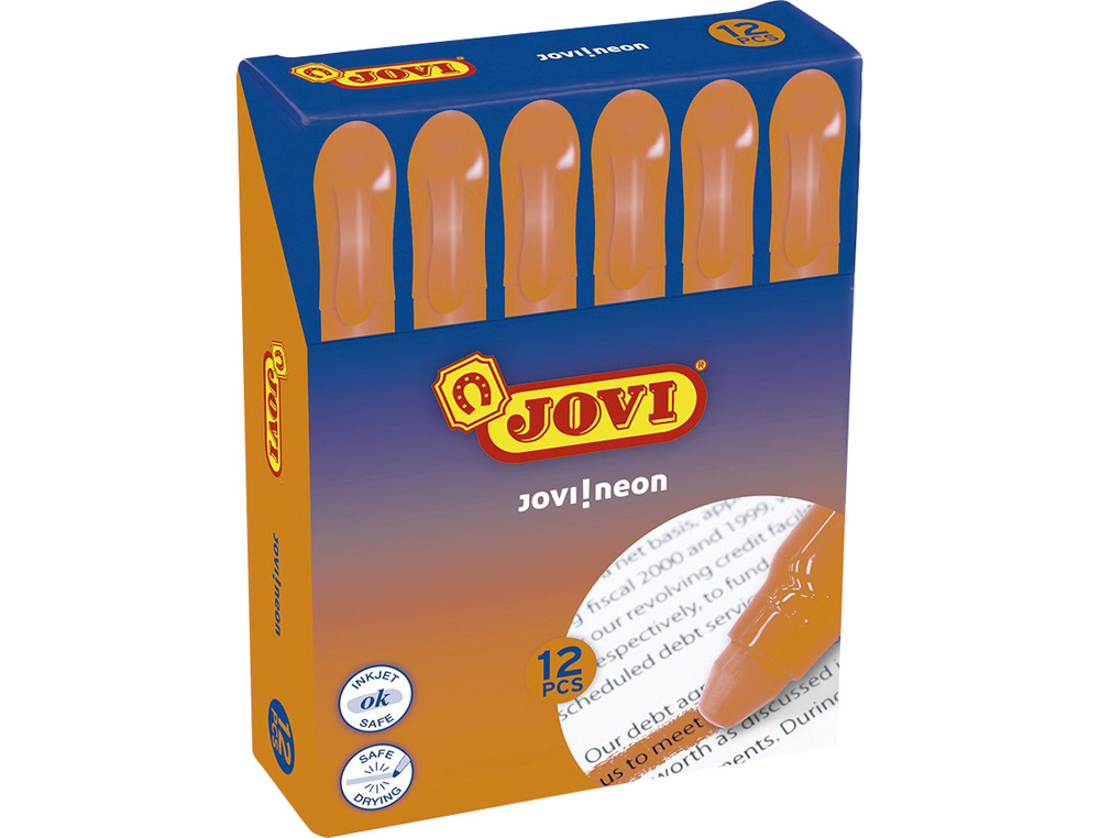 JOVI - Marcador de cera gel fluorescente naranja caja de 12 unidades (Ref. 1815)