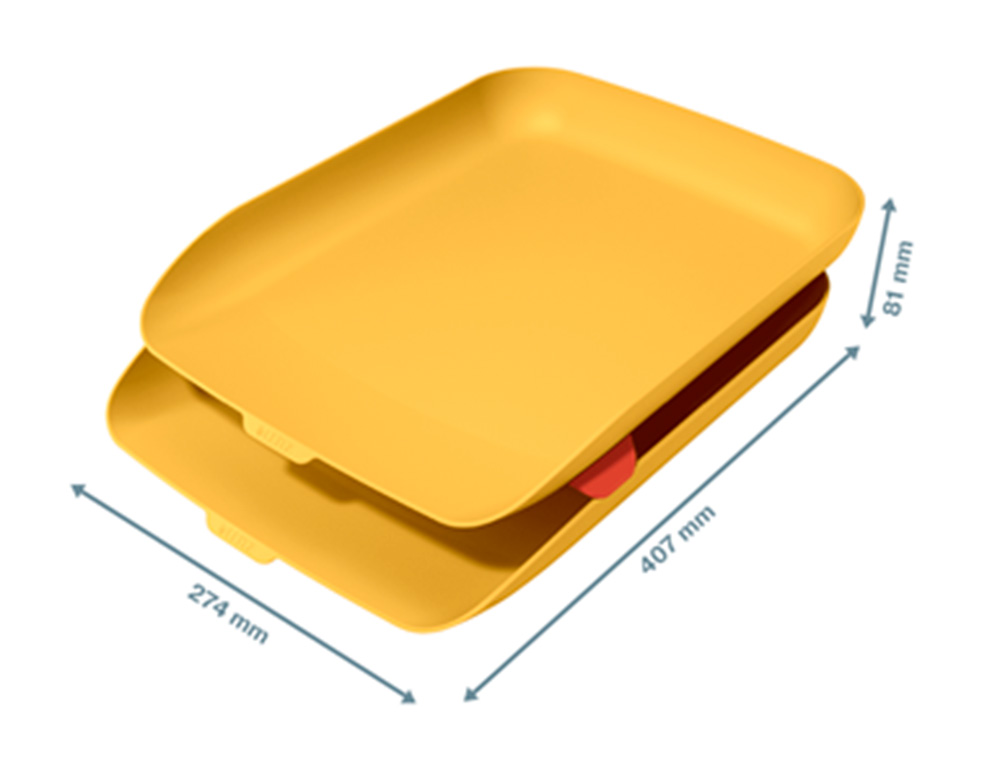 LEITZ - Bandeja sobremesa plastico cosy set de 2 unidades amarillo 274x81x407 mm (Ref. 53581019)