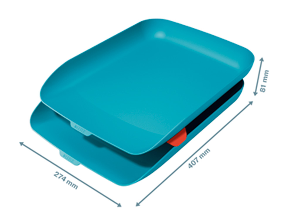 LEITZ - Bandeja sobremesa plastico cosy set de 2 unidades azul 274x81x407 mm (Ref. 53581061)