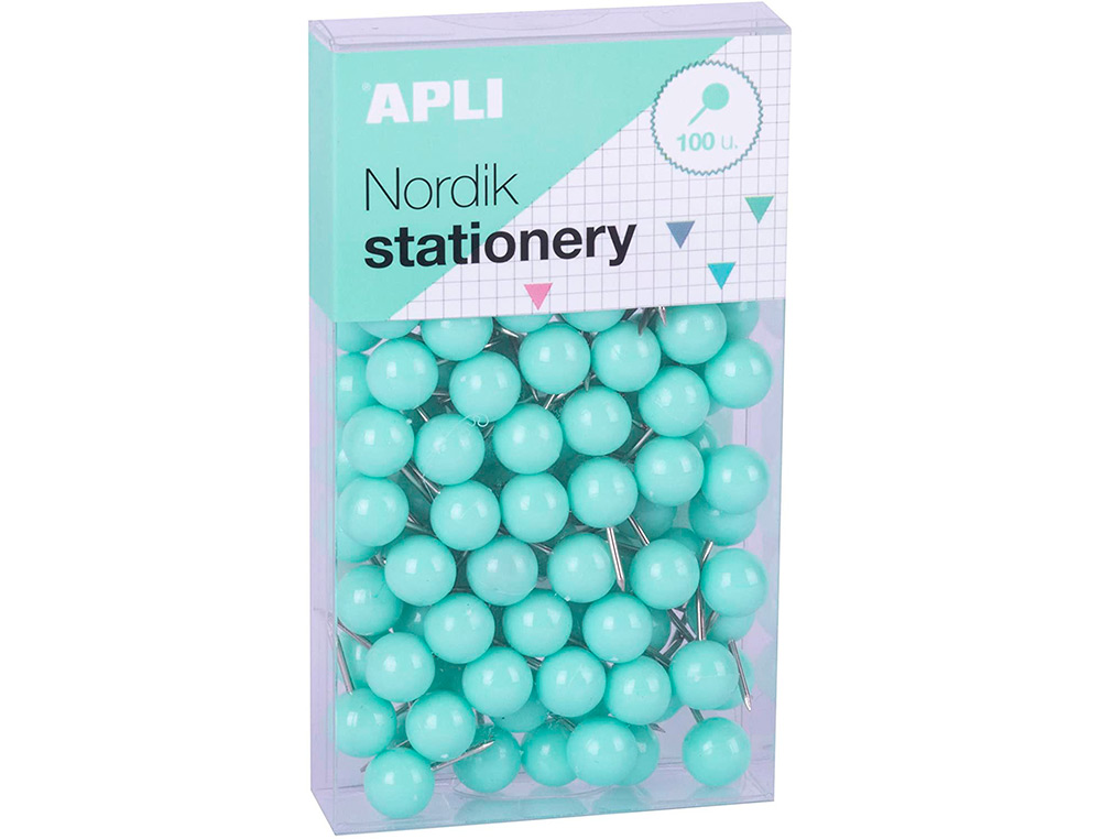 APLI - Agujas señalizadoras redondas nordik 9 x 20 mm color pastel surtidos caja de 100 unidades (Ref. 18150)