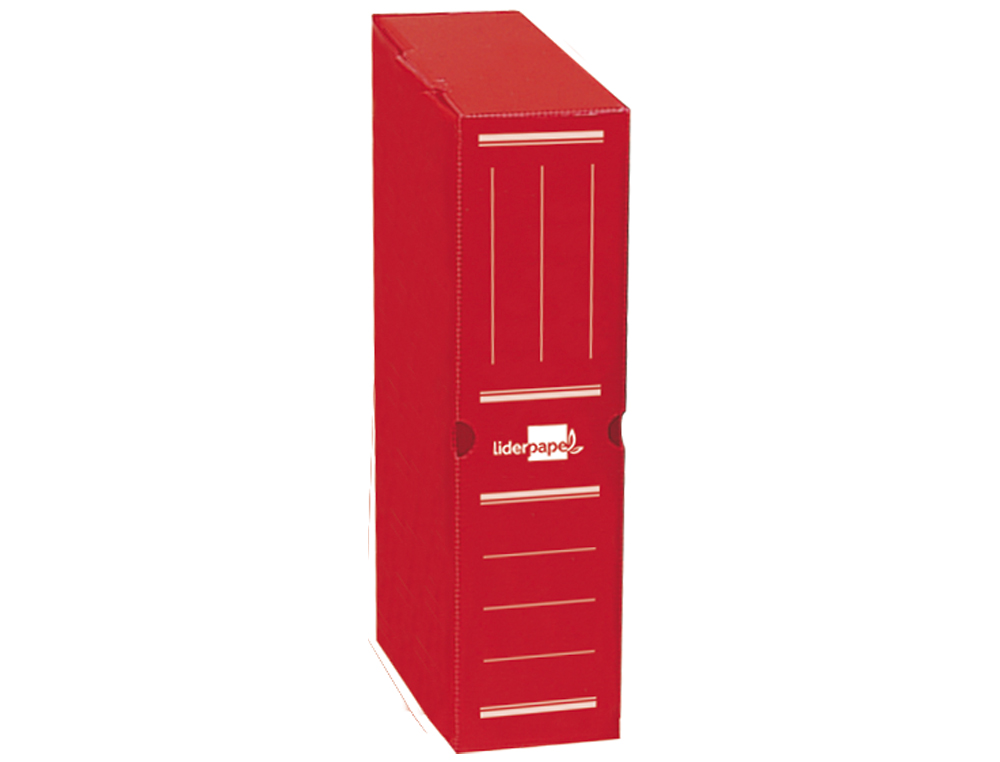 LIDERPAPEL - Caja archivo definitivo plastico rojo 387x275x105 mm (Ref. DF19)