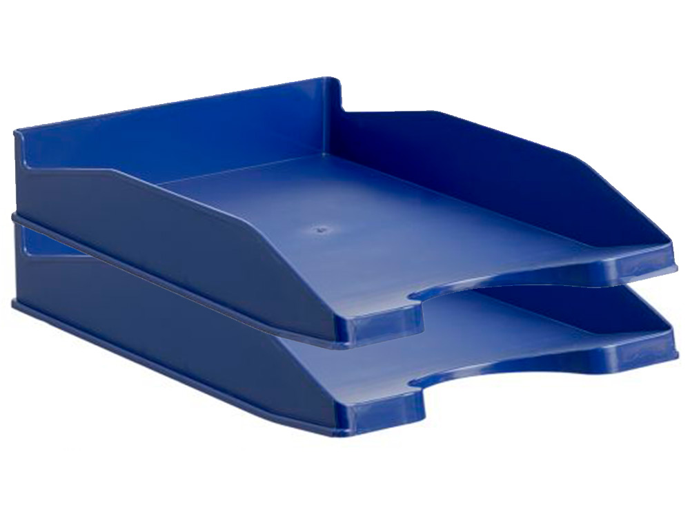 ARCHIVO 2000 - Bandeja sobremesa antimicrobiana sanitized plastico azul apilable 3 posiciones para formatos din (Ref. 742AM AZ)