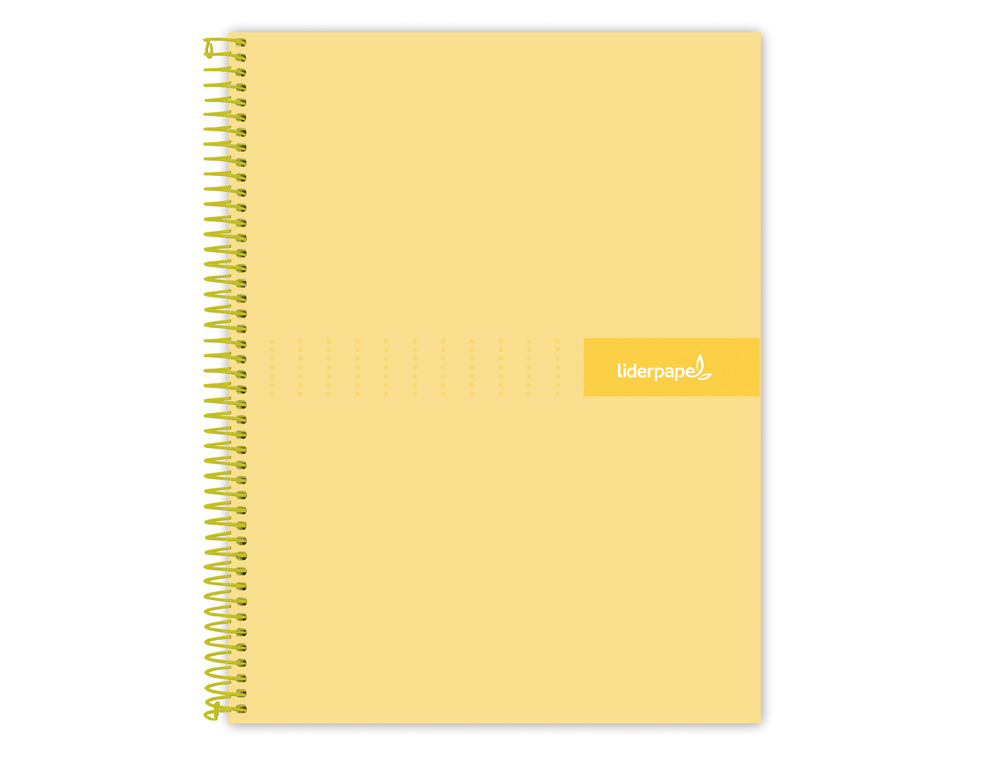 LIDERPAPEL - Cuaderno espiral A4 crafty tapa forrada 80h 90 gr cuadro 4mm con margen color amarillo (Ref. BJ76)