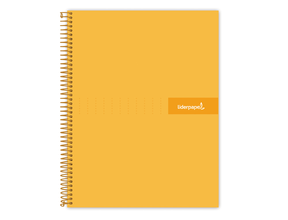 LIDERPAPEL - Cuaderno espiral A4 micro crafty tapa forrada 120h 90 gr cuadro 5 mm 5 bandas 4 colores color naranja (Ref. BA10)