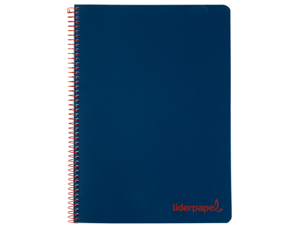 LIDERPAPEL - Cuaderno espiral A4 wonder tapa plastico 80h 90gr cuadro 4mm con margen color azul marino (Ref. TH63)