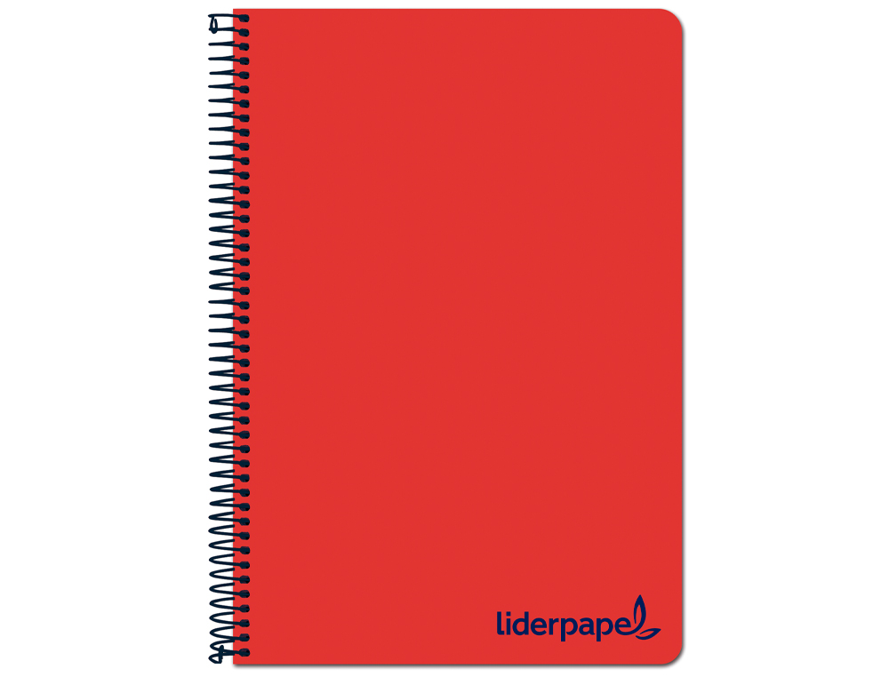 LIDERPAPEL - Cuaderno espiral A4 wonder tapa plastico 80h 90gr cuadro 4mm con margen color rojo (Ref. TH65)
