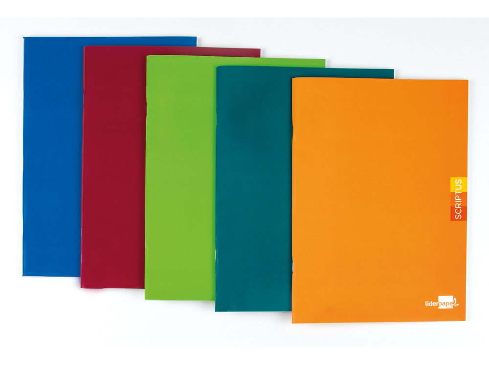 LIDERPAPEL - Libreta scriptus A4 48 hojas 90g/m2 rayado montessori 5mm con margen colores surtidos (Ref. LA26)