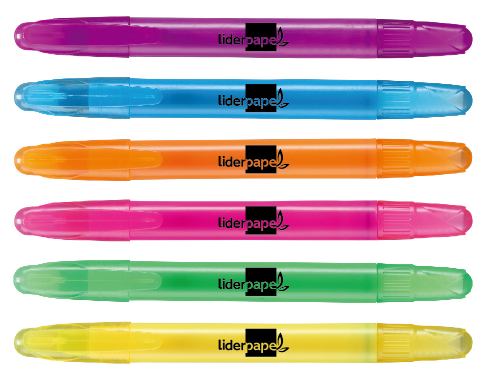 LIDERPAPEL - Marcador de cera gel fluorescente estuche 6 colores surtidos (Ref. ZC10)