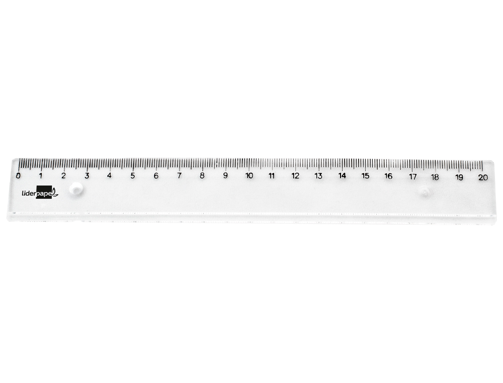 LIDERPAPEL - Regla plastico irrompible transparente 20 cm (Ref. RG14)