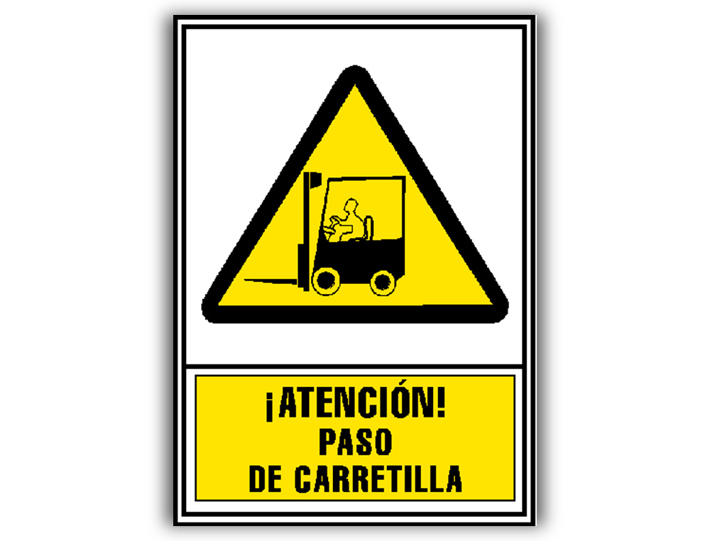ARCHIVO 2000 - Pictograma atencion paso de carretilla pvc amarillo luminiscente 210x297 mm (Ref. 6172-05 AM)