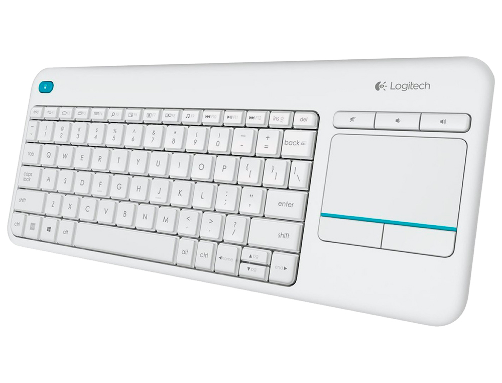 LOGITECH - Teclado k400 plus inalambrico touch pad blanco (Ref. 920-007138)