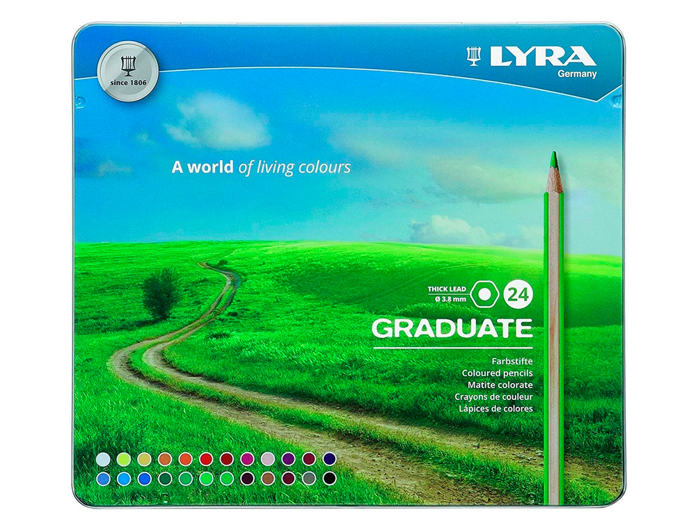LYRA - Lapices de colores graduate caja metalica de 24 colores surtidos (Ref. 2871240)