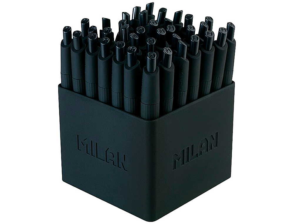 MILAN - Boligrafo p1 retractil 1 mm touch mini negro expositor de 40 unidades (Ref. 176531140)