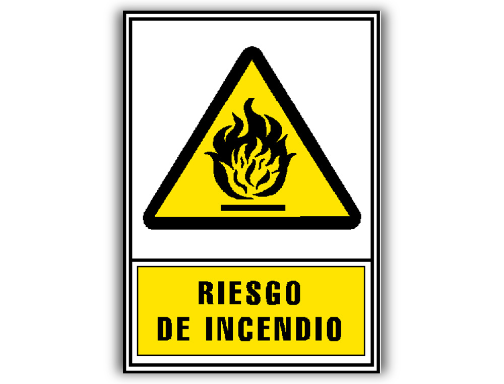 ARCHIVO 2000 - Pictograma riesgo de incendio pvc amarillo luminiscente 210x297 mm (Ref. 6172-01 AM)