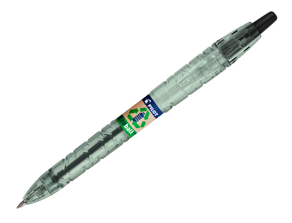 PILOT - Boligrafo ecoball plastico reciclado tinta aceite punta de bola 1 mm color negro (Ref. NEBN)