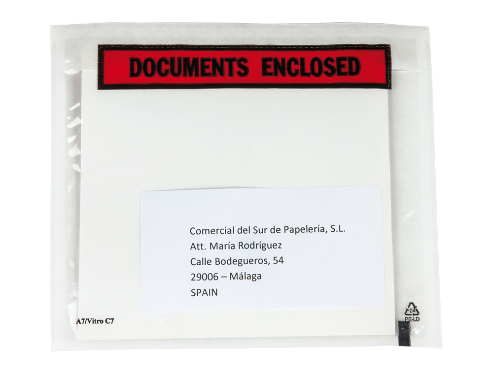Q-CONNECT - Sobre autoadhesivo portadocumentos multilingue 165x122 mm sin ventana paquete de 100 unidades (Ref. KF11299)