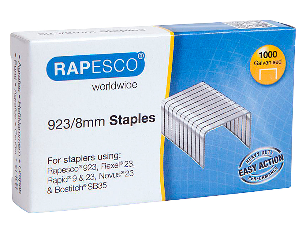 RAPESCO - Grapas galvanizada 923/8 caja de 1000 unidades (Ref. 1236)