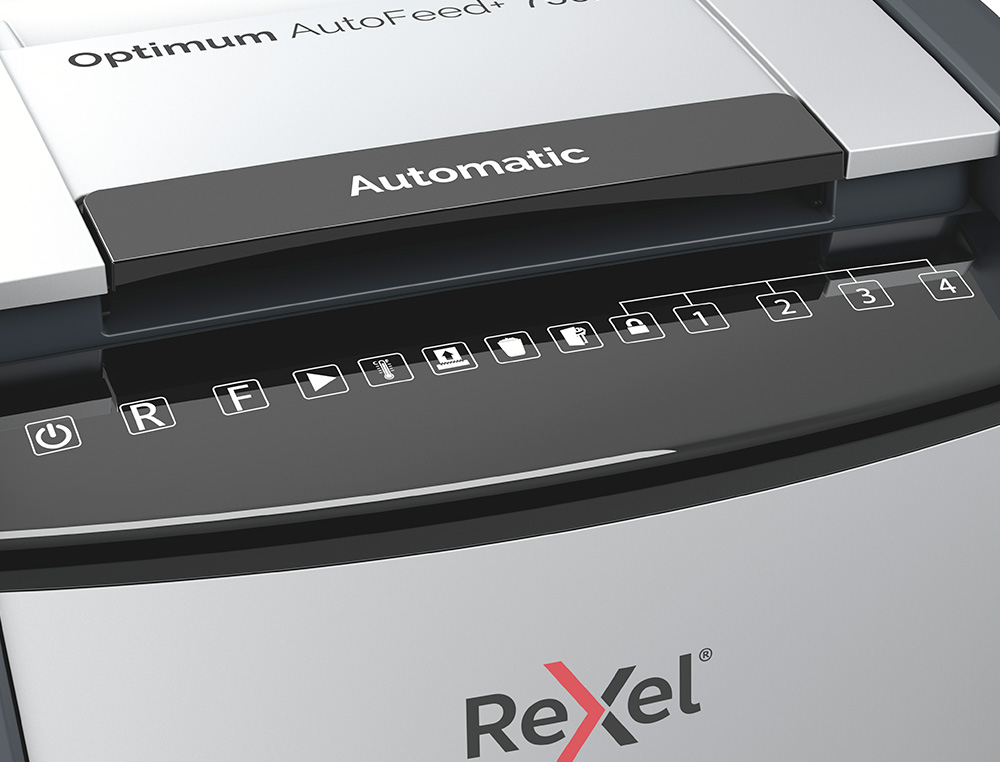 REXEL - Destructora de documentos optimum auto+ 750x eu capacidad 750 hojas particulas destruye grapas (Ref. 2020750XEU)