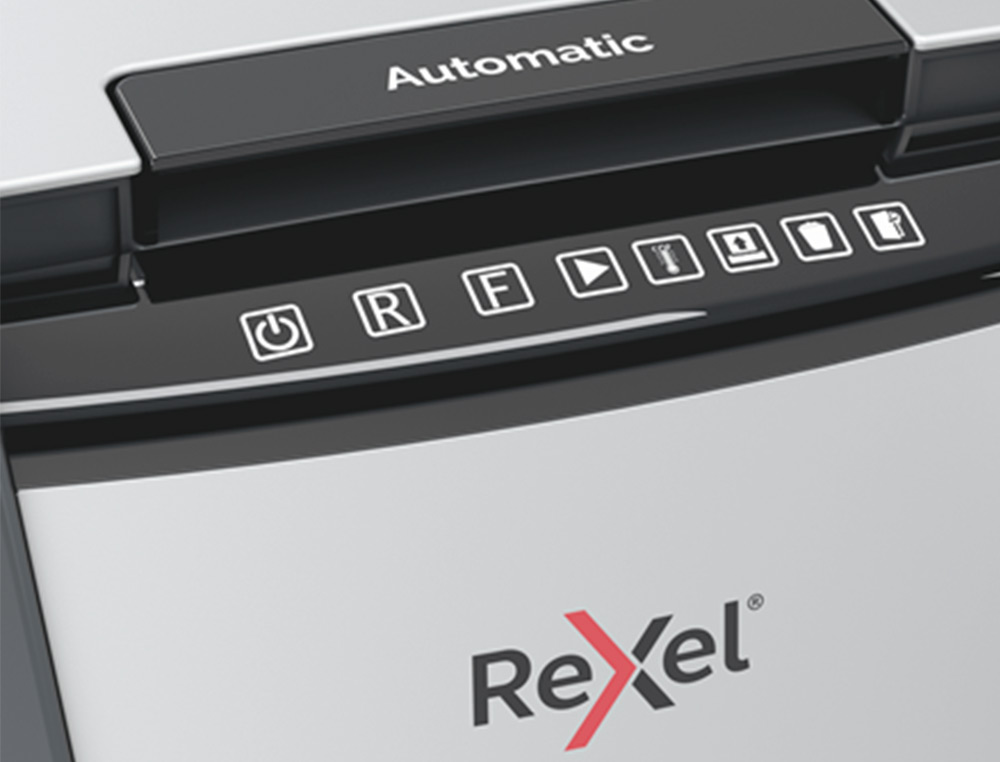 REXEL - Destructora de documentos optimum autofedd+ 150x eu capacidad de corte 150 hojas destruye grapas y clips (Ref. 2020150XEU)