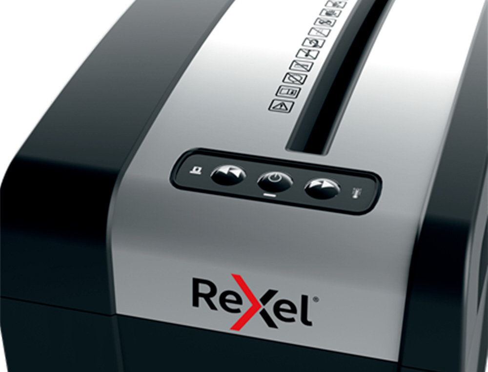 REXEL - Destructora de documentos secure mc6-sl eu capacidad 6 hojas grapas clips tarjetas y cd 18 l (Ref. 2020133EU)