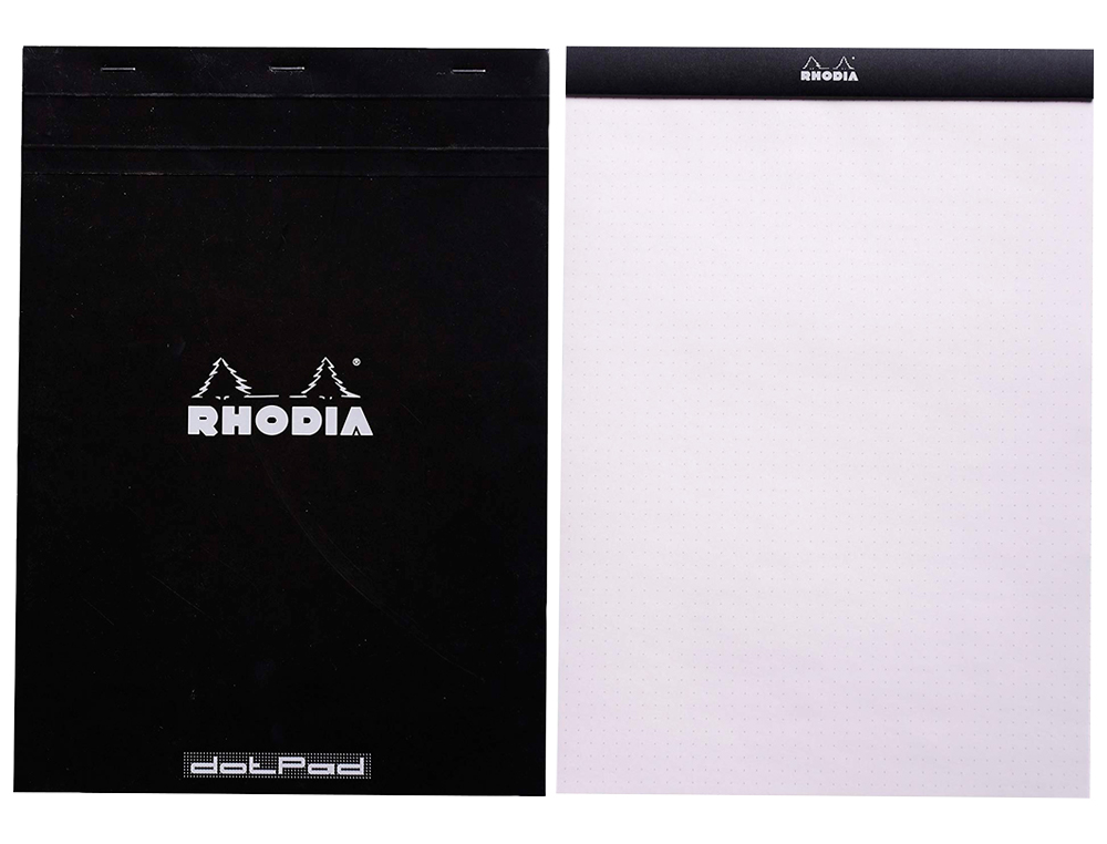 RHODIA - Bloc nota black dot pad din a5 80 hojas 80 g/m2 liso con puntos negros 5 mm perforado (Ref. 16559C)