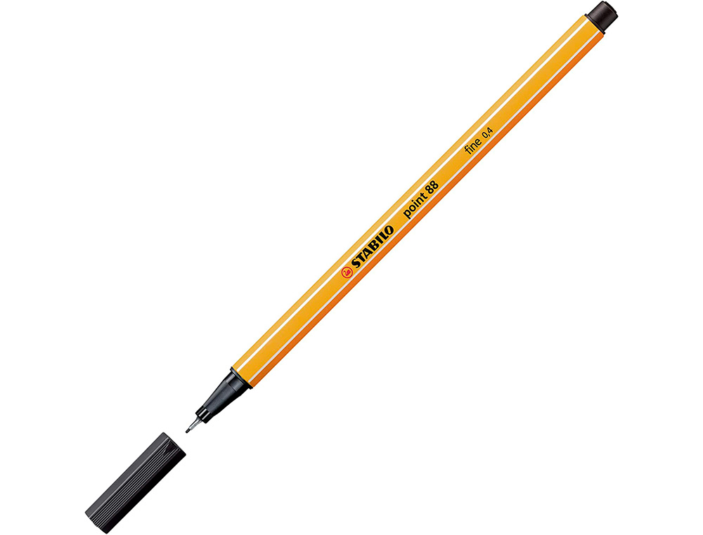 STABILO - Rotulador punta de fibra point 88 color parade antracita/naranja estuche de 20 unidades colores surtidos (Ref. 8820-03-05)