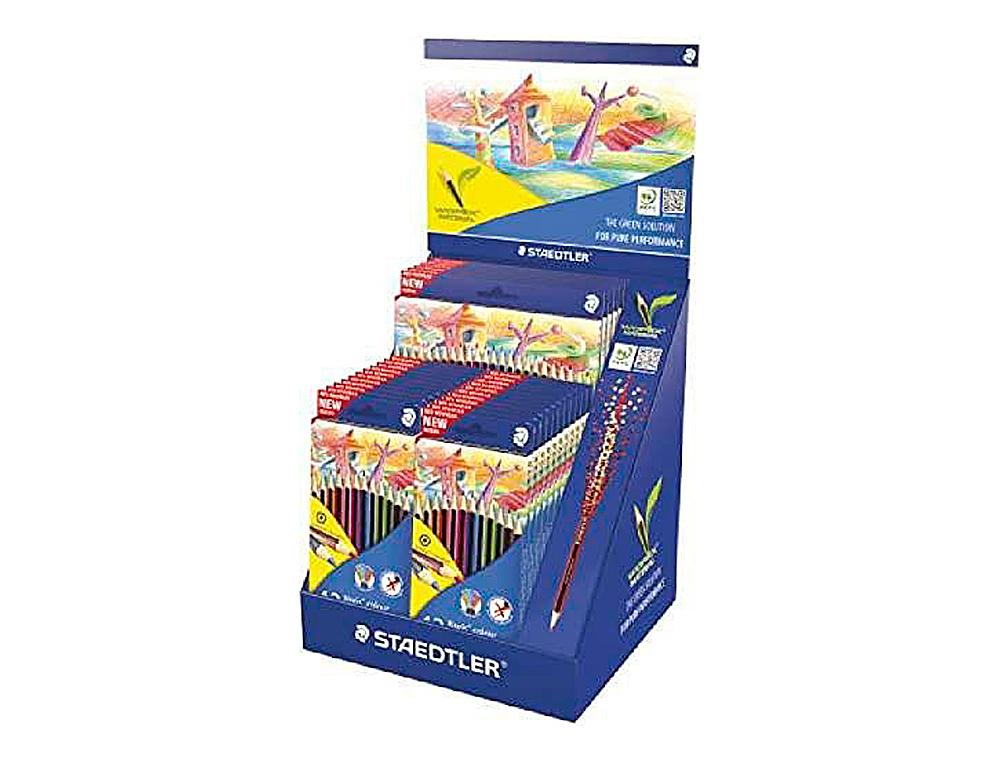 STAEDTLER - Lapices de colores wopex ecologico expositor de 20 cajas de 12 colores y 5 cajas de 24 colores (Ref. 185 CA-1)