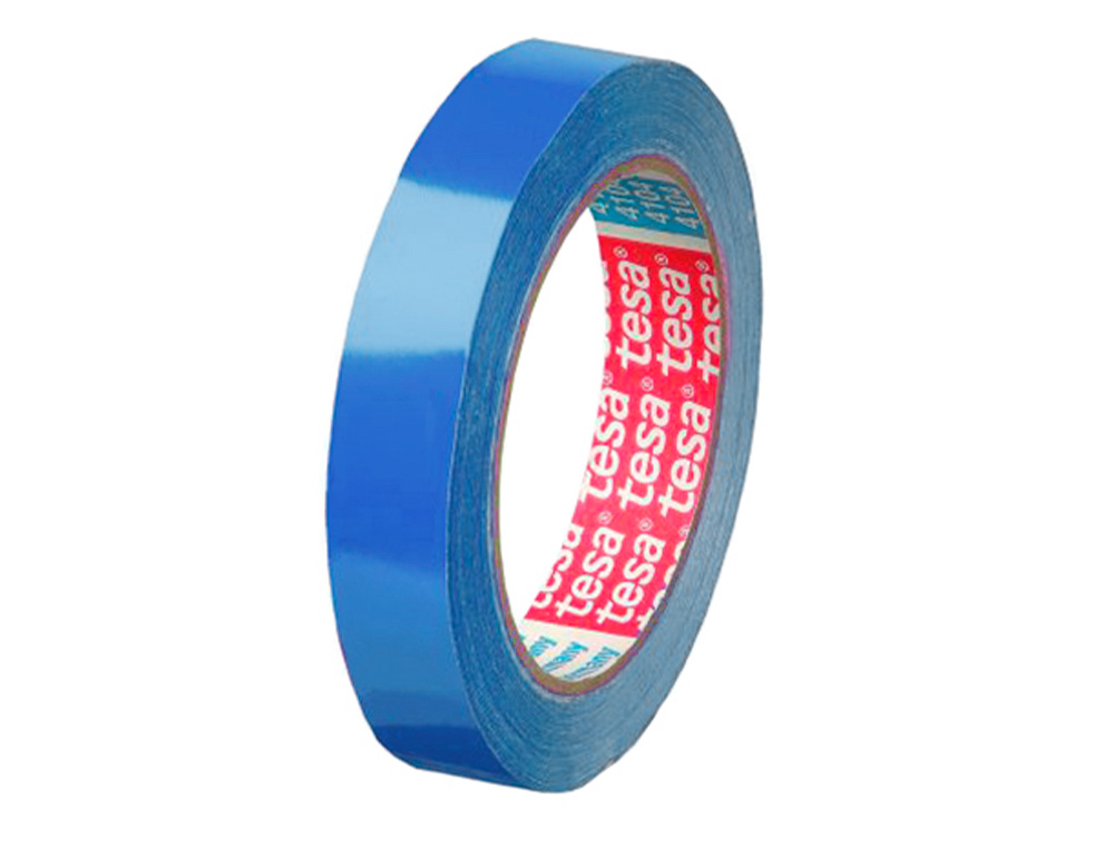 TESA - Cinta adhesiva film para cerrar bolsas 66 mt x 9 mm color azul (Ref. 62204-00007-00)