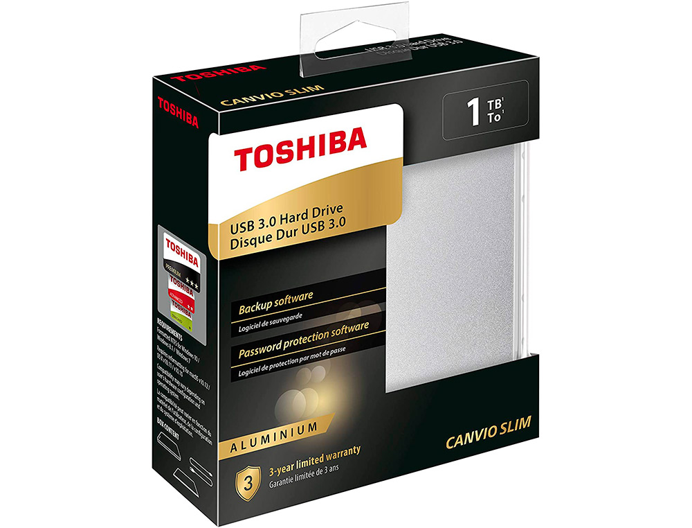 TOSHIBA - Disco duro externo canvio slim hdd 2,50\&quot; 5.000 mbit/s usb 3.0 1 tb color blanco (Ref. HDTD310ES3DA) (Canon L.P.I. 6,45€ Incluido)